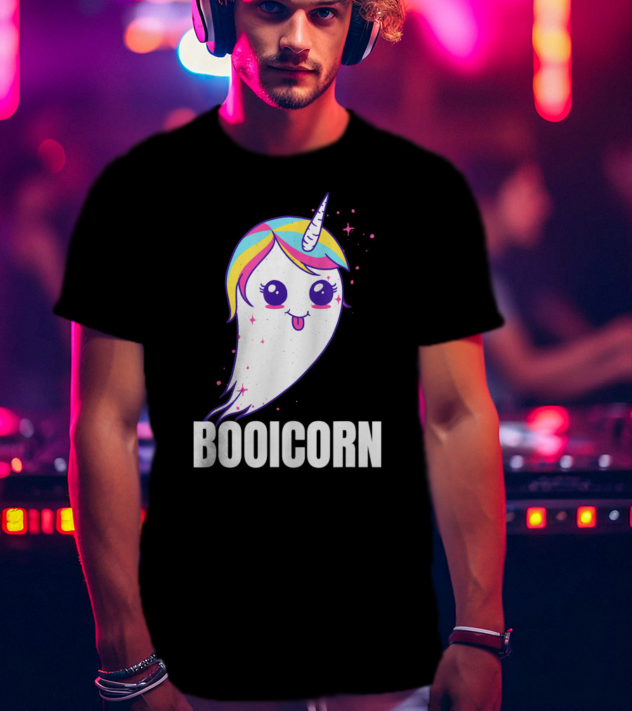 Booicorn Cute Ghost Unicorn Girls Clothes T-Shirt