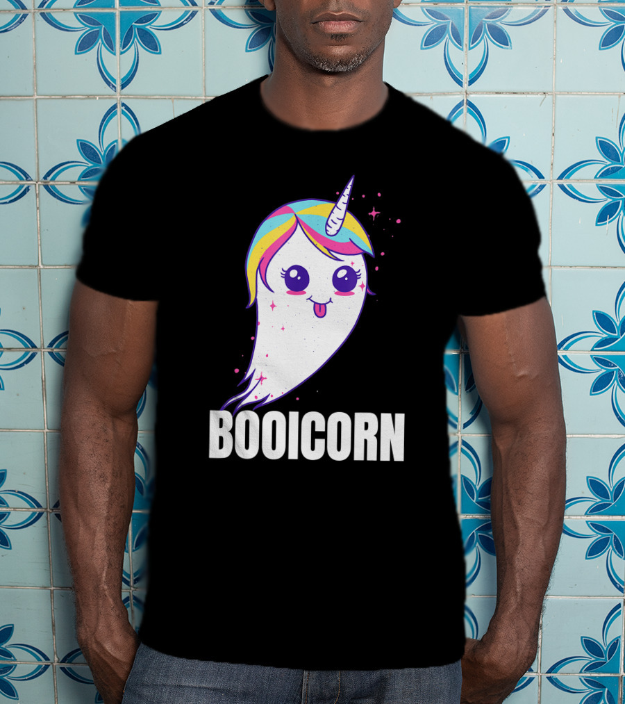 Booicorn Cute Ghost Unicorn Girls Clothes T-Shirt