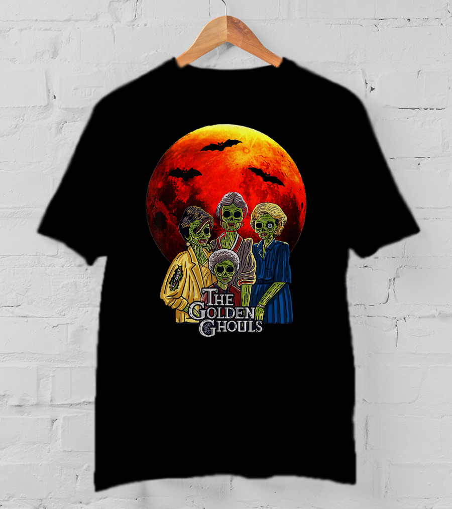 The Golden Ghouls Vintage Moon Halloween T-Shirt