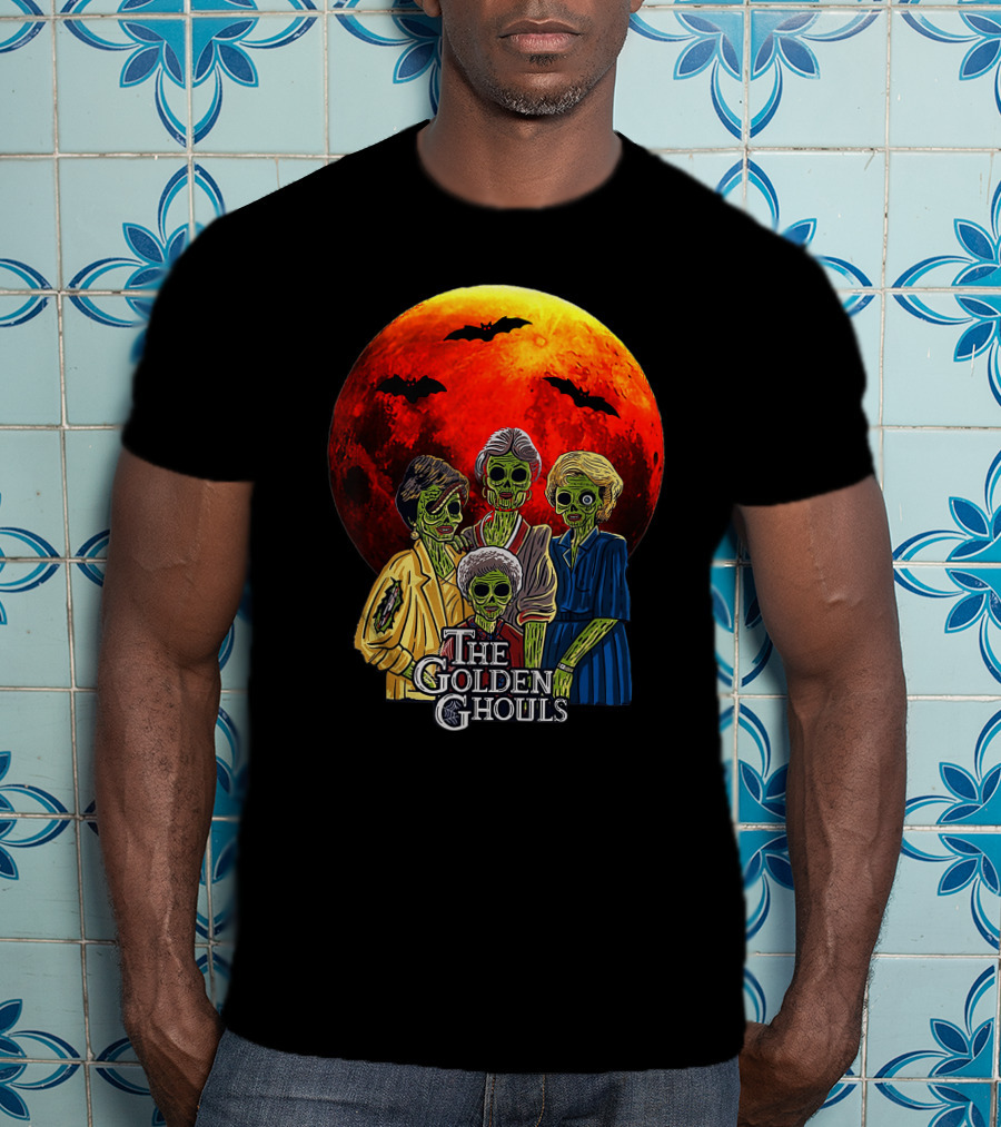 The Golden Ghouls Vintage Moon Halloween T-Shirt