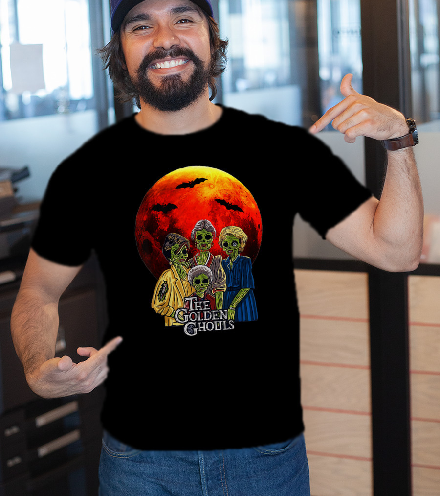 The Golden Ghouls Vintage Moon Halloween T-Shirt