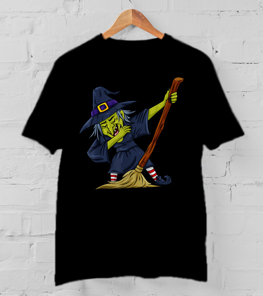 Halloween Witch Broomstick Dab Funny Dance T-Shirt