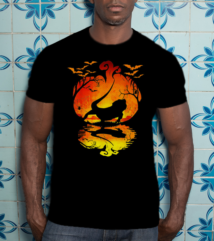 Bearded Dragon Halloween Pumpkin Bats T-Shirt