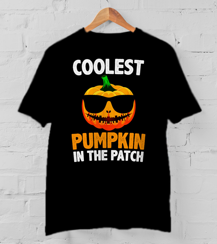 Coolest Pumpkin In The Patch Halloween Sunglasses Jack-O'-Lantern T-Shirt