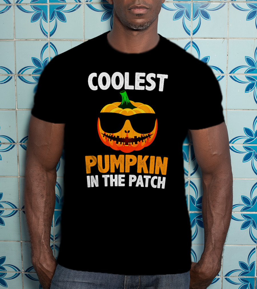 Coolest Pumpkin In The Patch Halloween Sunglasses Jack-O'-Lantern T-Shirt