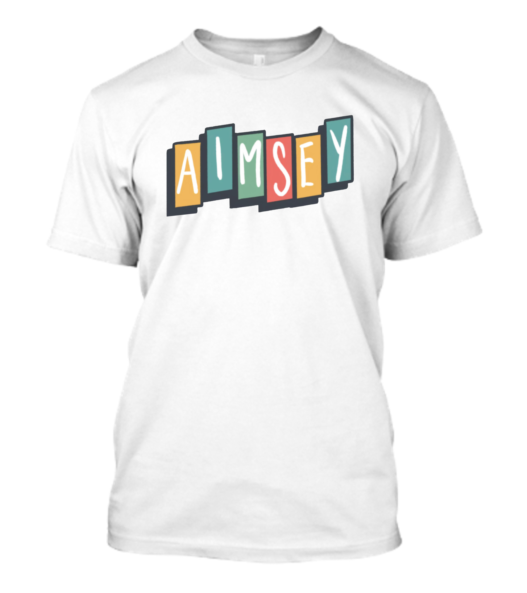 AimseyTV Multicolor Block Letter T-Shirt