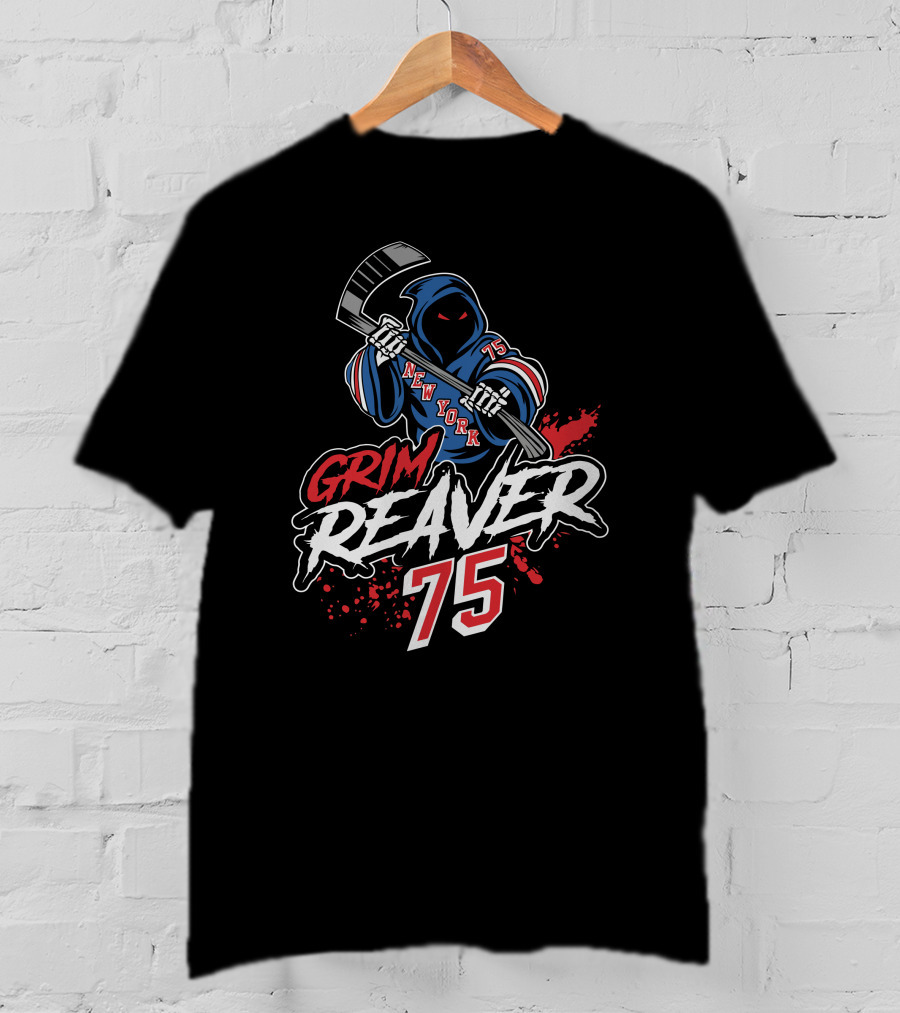 Grim Reaver New York 75 We Bleed Blue Merch T-Shirt