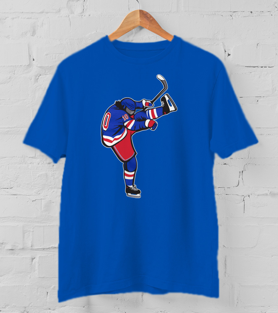 Webleedblue Stores Hockey Player Celebration Action T-Shirt