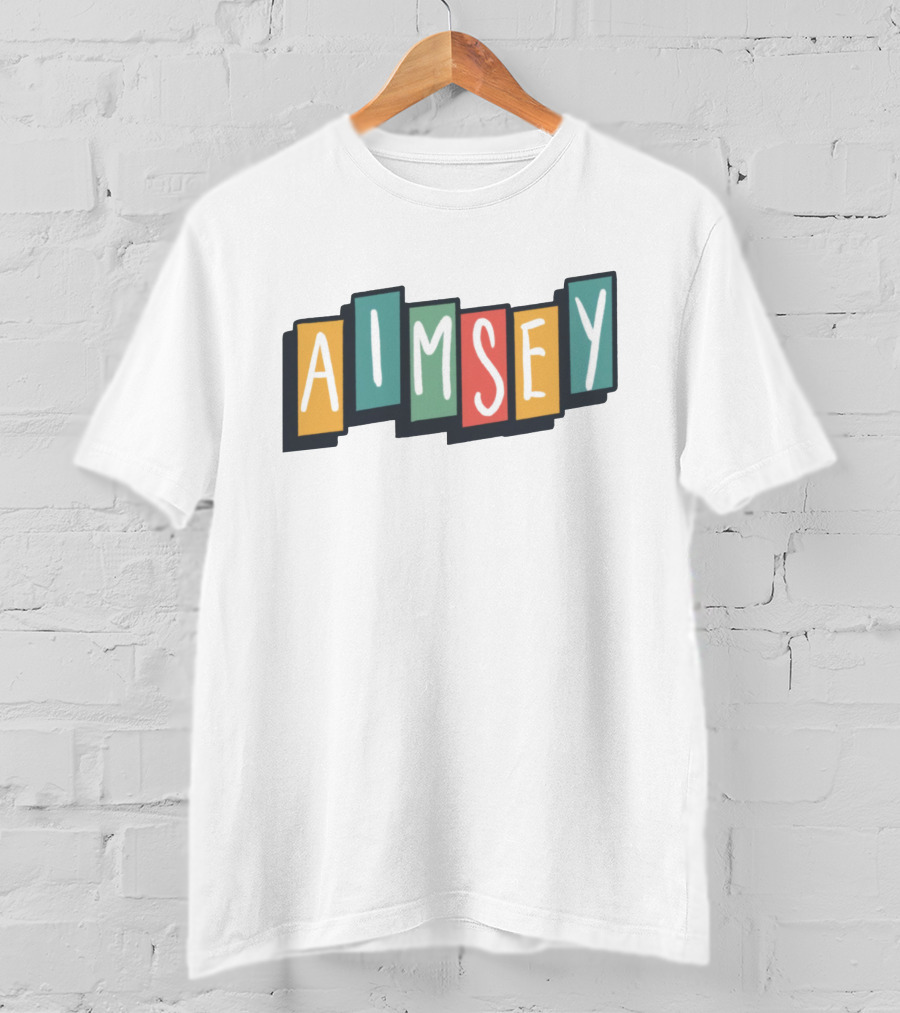 Aimsey Colorful Block Letters Merch T-Shirt