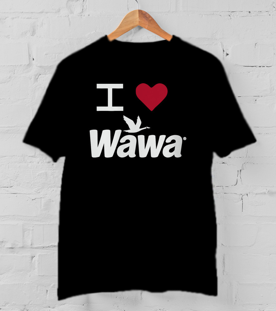 I Love Wawa Logo With Heart And Goose T-Shirt