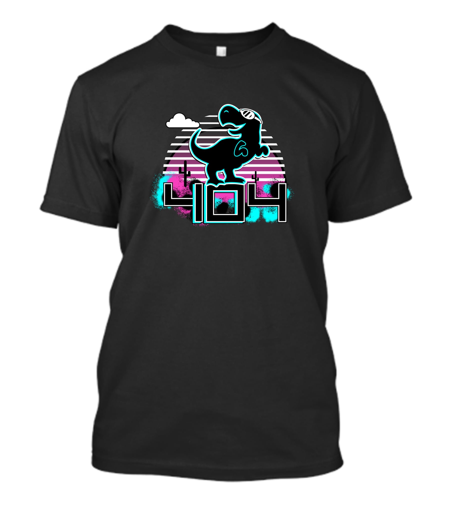 Georgenotfound 404 Dinosaur Retro Sunset T-Shirt
