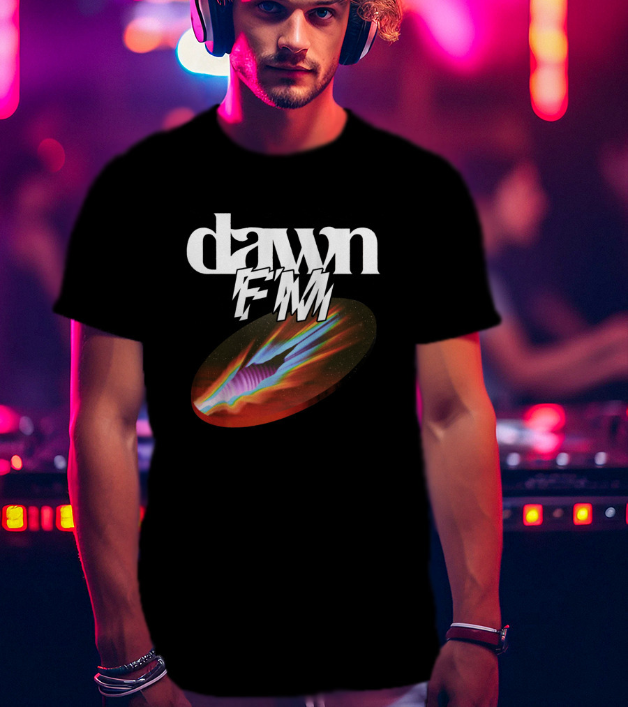 Dawn FM Rip Black Retro Cosmic Burst T-Shirt