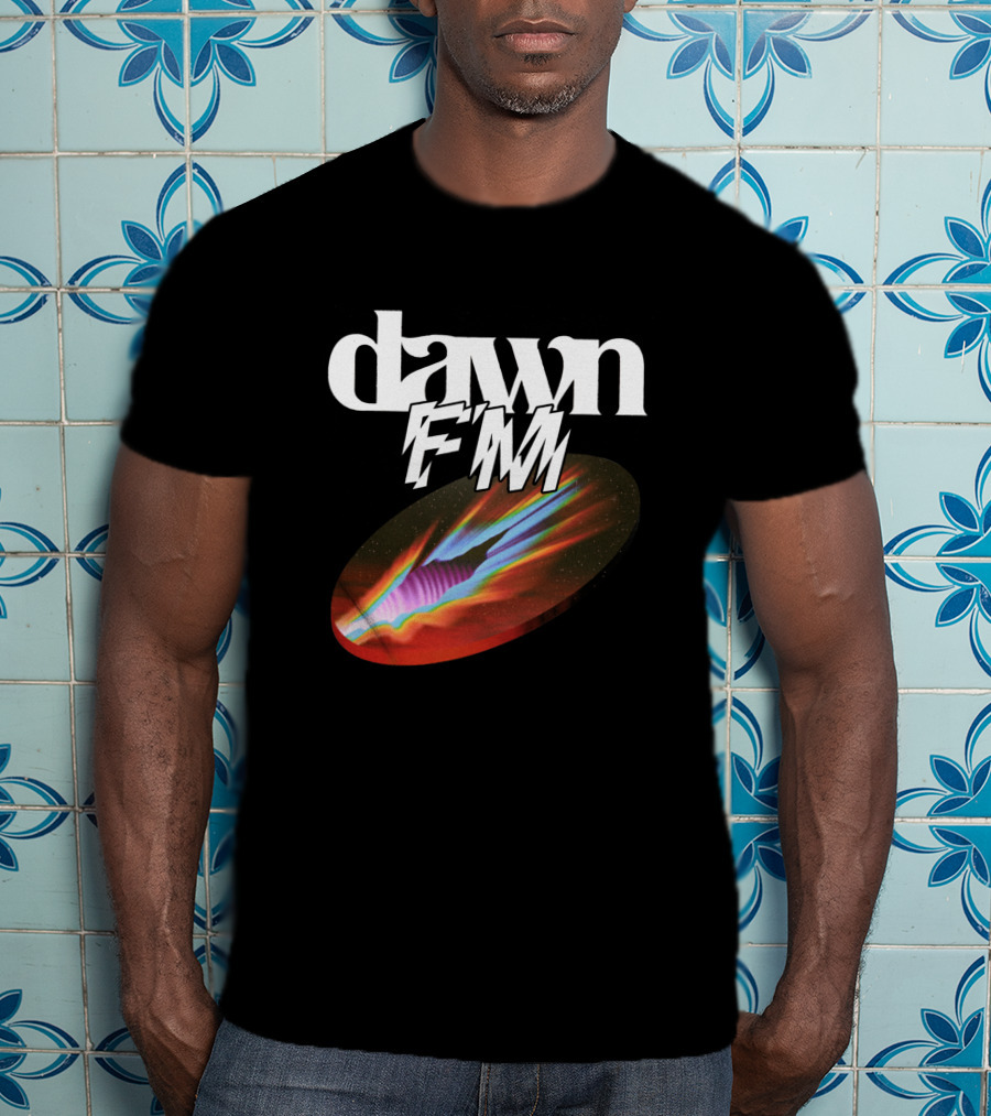 Dawn FM Rip Black Retro Cosmic Burst T-Shirt