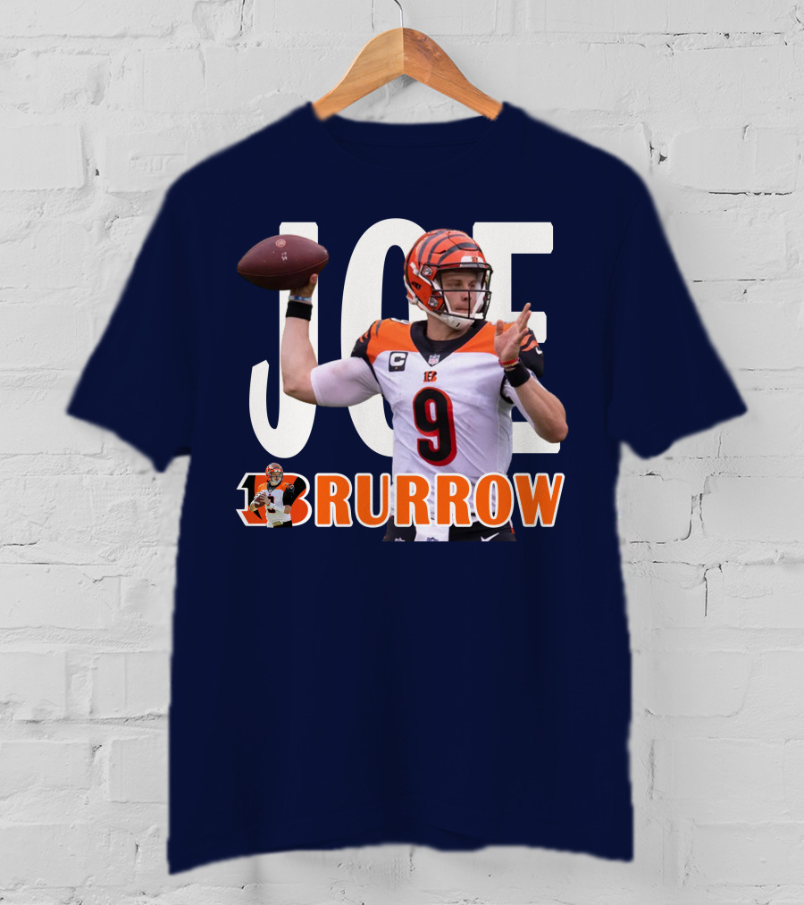 Joe 9 Burrow Football Quarterback Pass Bengals T-Shirt