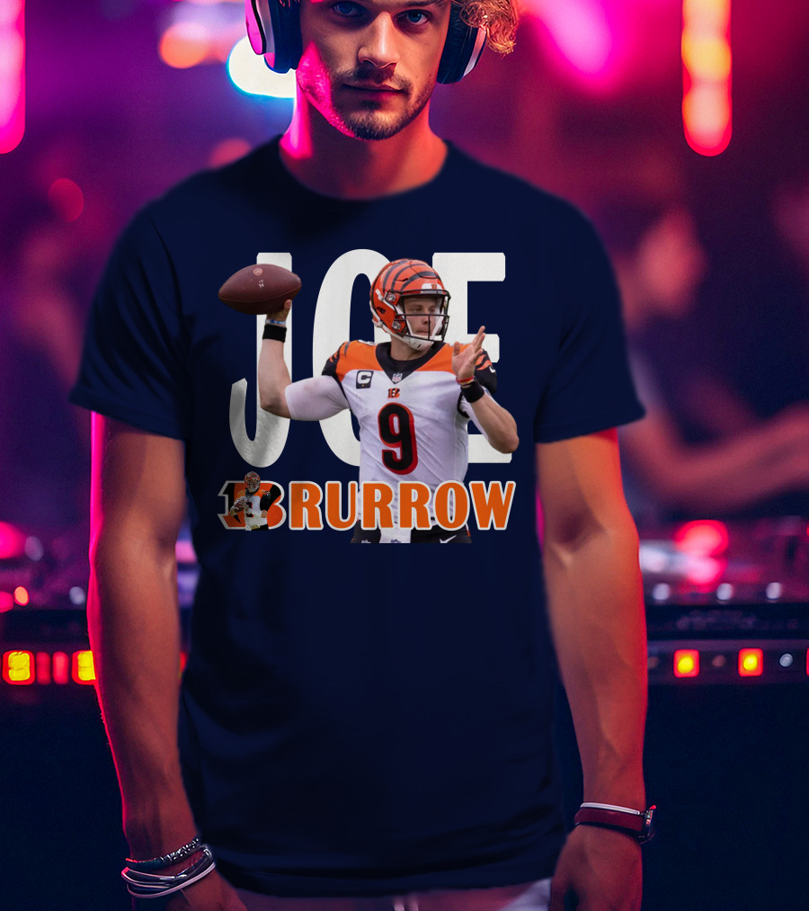 Joe 9 Burrow Football Quarterback Pass Bengals T-Shirt