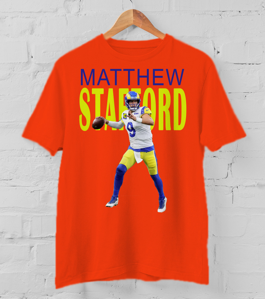 Matthew Stafford Rams Quarterback NFL Football Action T-Shirt