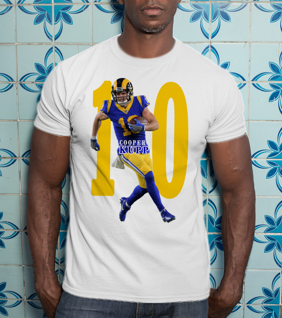 Cooper Kupp NFL Number 10 Action Rams Football T-Shirt