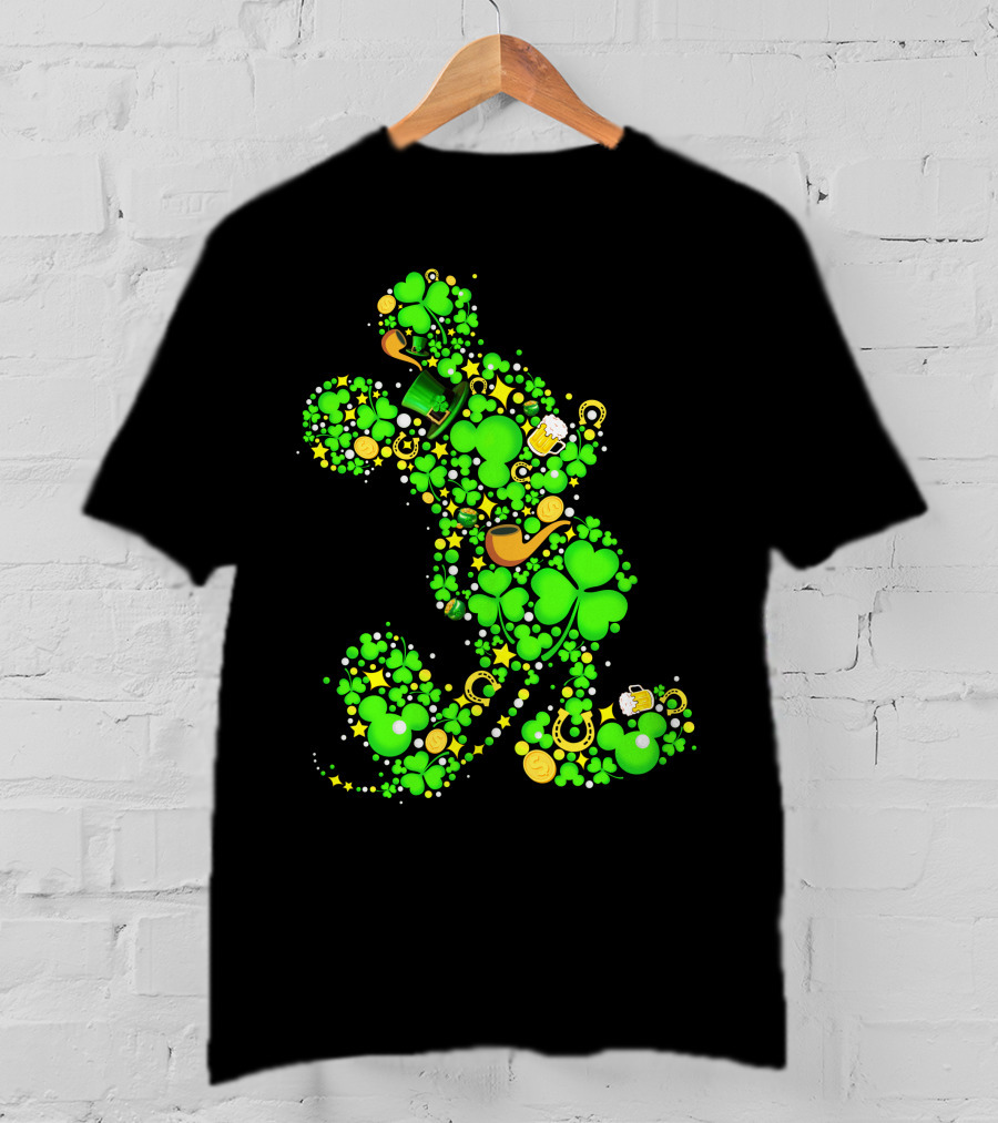 Clover MK Mickey Mouse St. Patrick's Day Lucky Icon Assembly T-Shirt