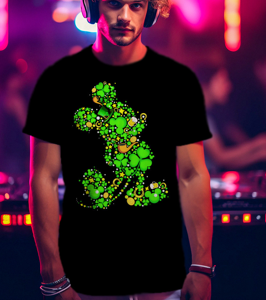 Clover MK Mickey Mouse St. Patrick's Day Lucky Icon Assembly T-Shirt