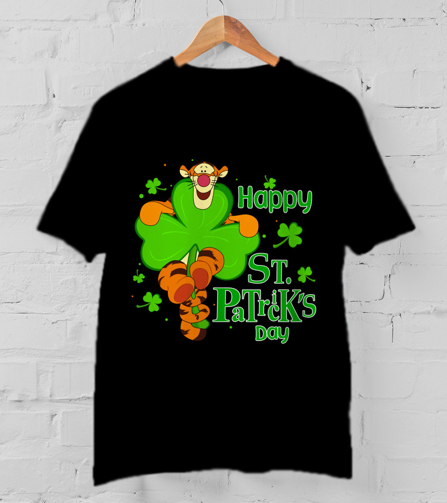 Happy St. Patrick's Day Tigger Clover T-Shirt