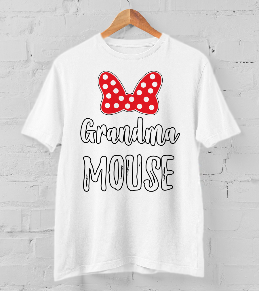 Grandma Mouse Bow Dots T-Shirt