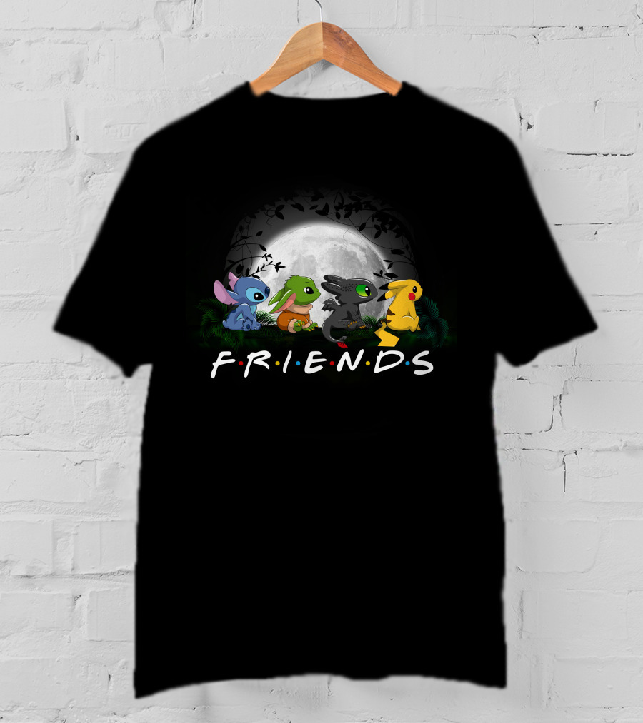 F R I E N D S Moon Walk Sti Friend Characters T-Shirt