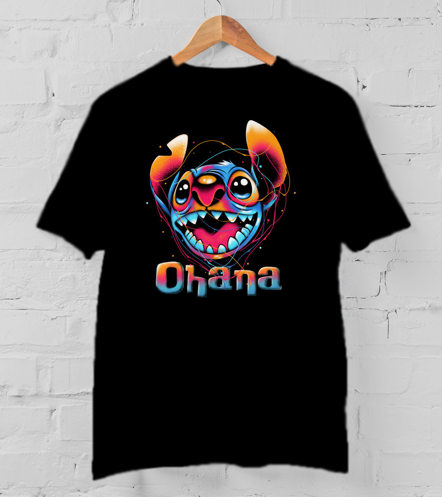 Stitch Ohana Colorful T-Shirt