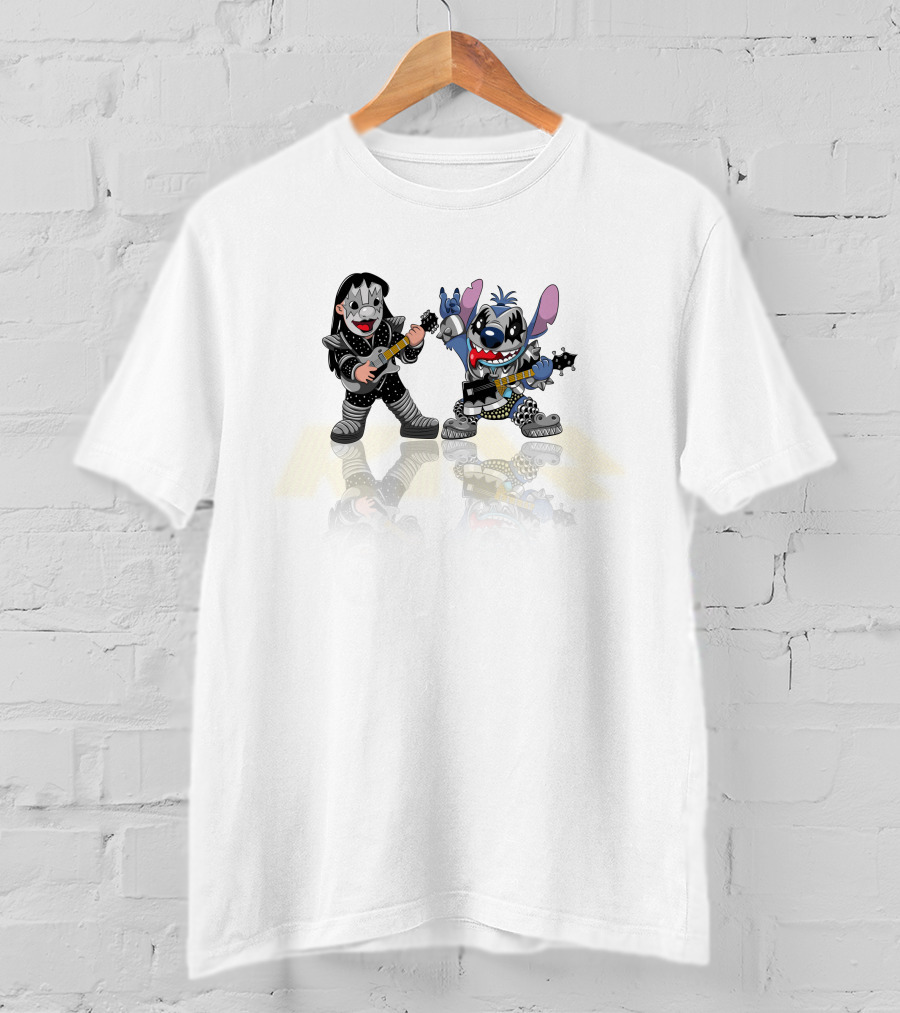 KISS Stitch Playing Guitar Mashup T-Shirt