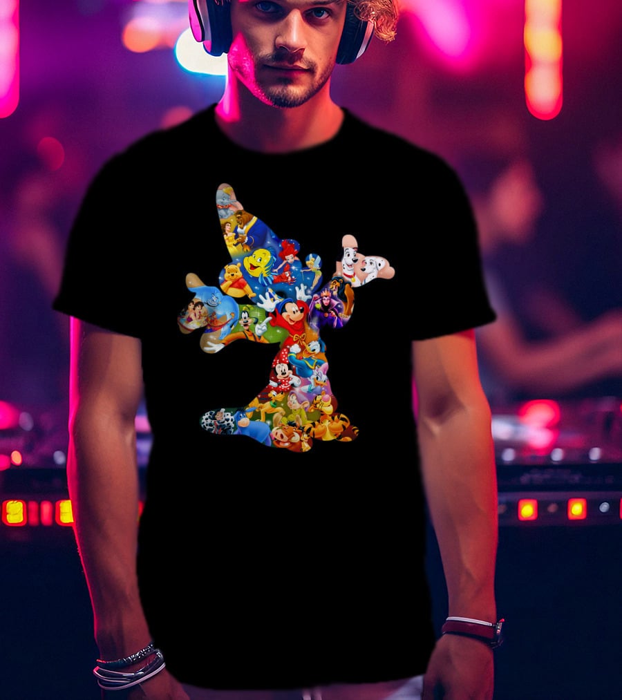 Mky Characters Disney Character Collage T-Shirt