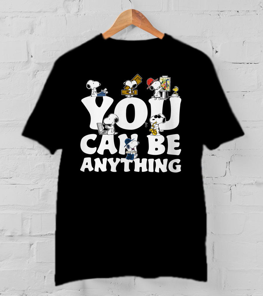 YOU CAN BE ANYTHING Peanuts Snoopy Characters Variety Of Careers T-Shirt