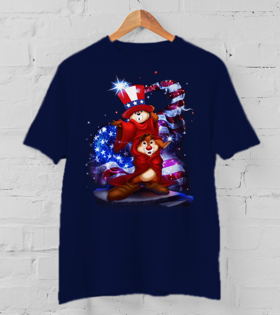 Chip 'n' Dale USA Patriotic Magic Hat T-Shirt