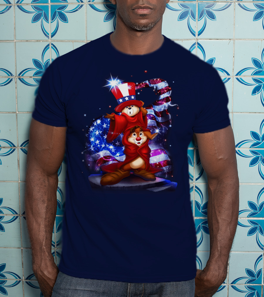Chip 'n' Dale USA Patriotic Magic Hat T-Shirt