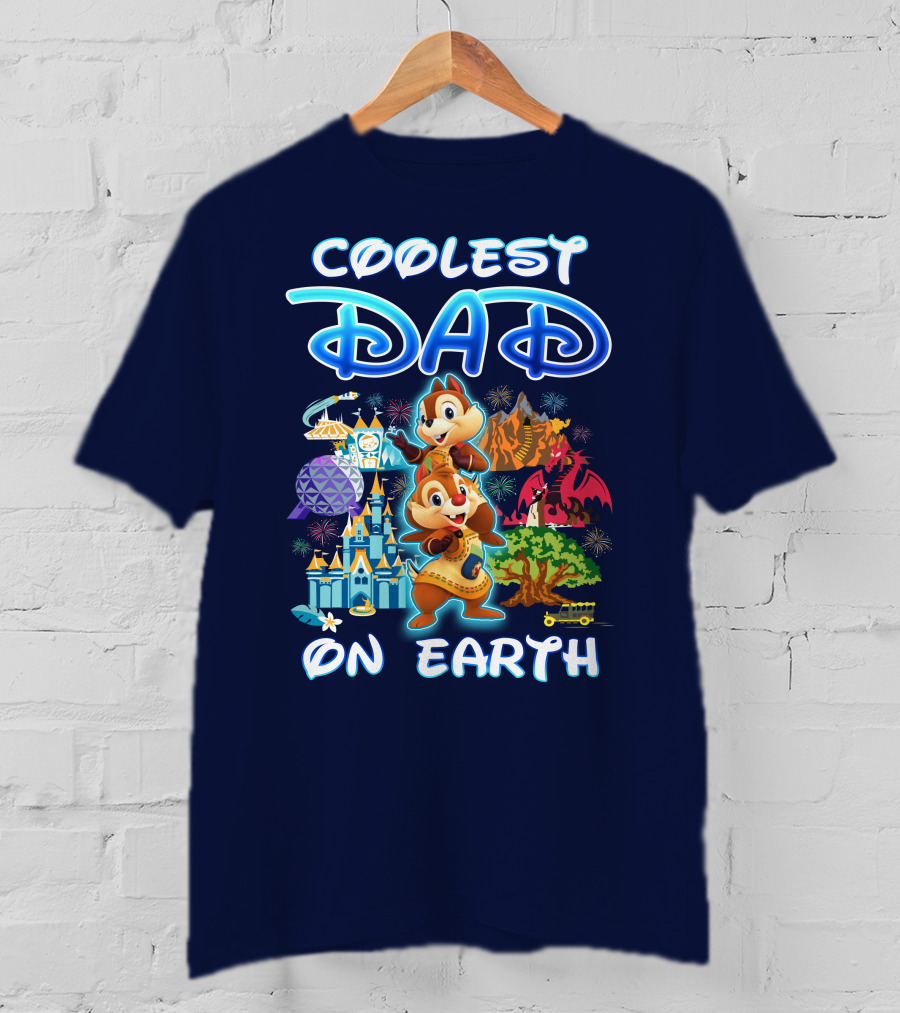 Coolest Dad On Earth Chipmunks Magical Park Adventure T-Shirt