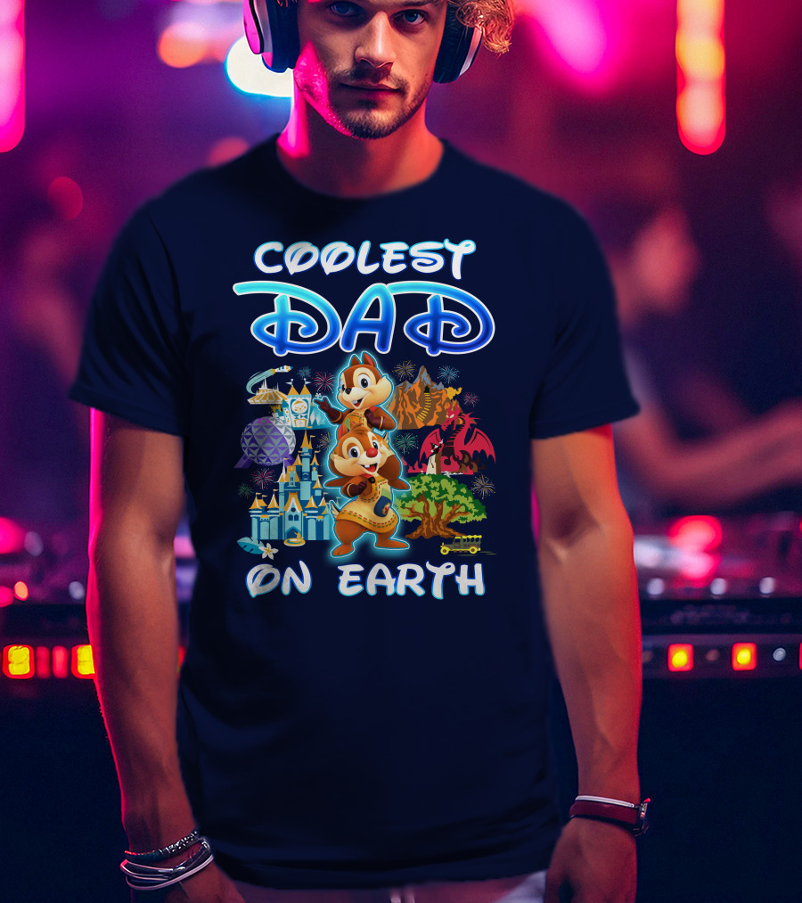 Coolest Dad On Earth Chipmunks Magical Park Adventure T-Shirt