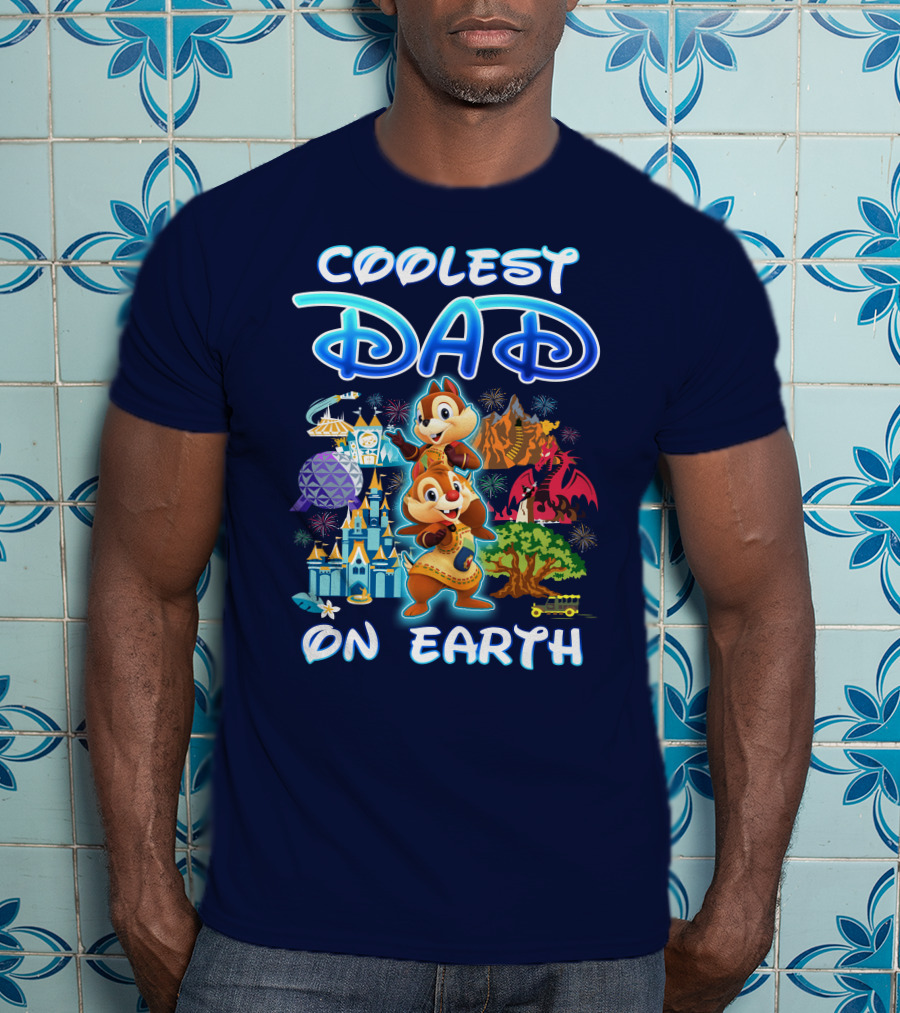 Coolest Dad On Earth Chipmunks Magical Park Adventure T-Shirt