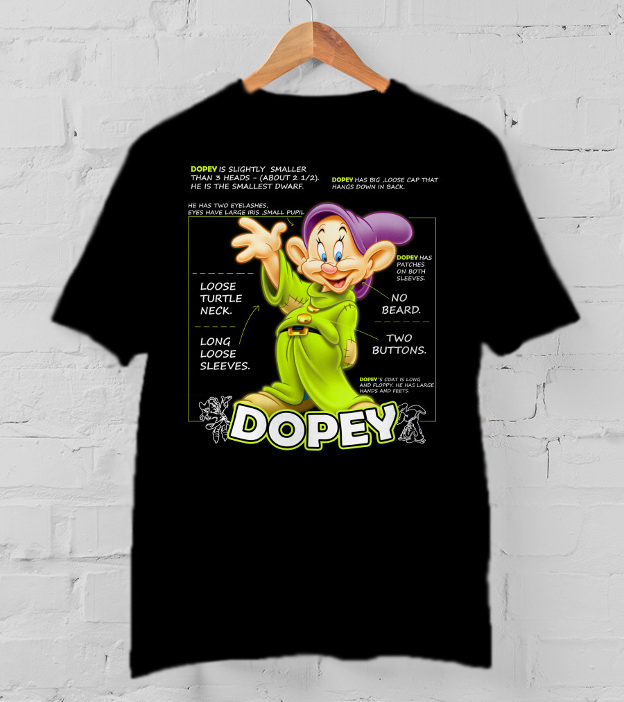DOPEY Fun Loose Turtle Neck Two Buttons Long Sleeves T-Shirt