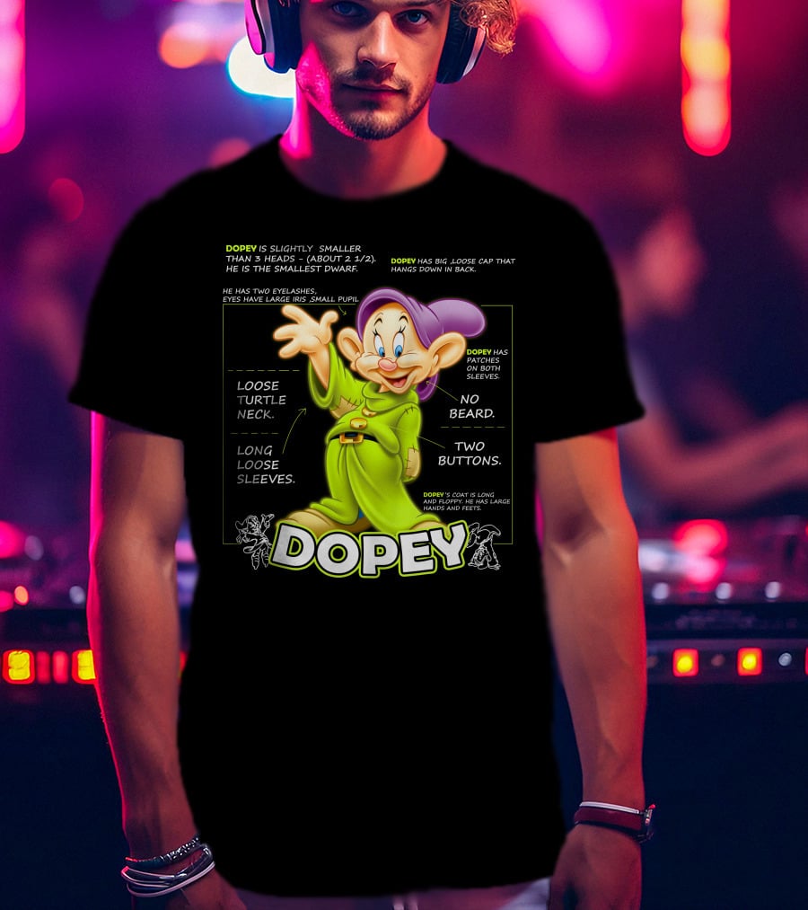 DOPEY Fun Loose Turtle Neck Two Buttons Long Sleeves T-Shirt