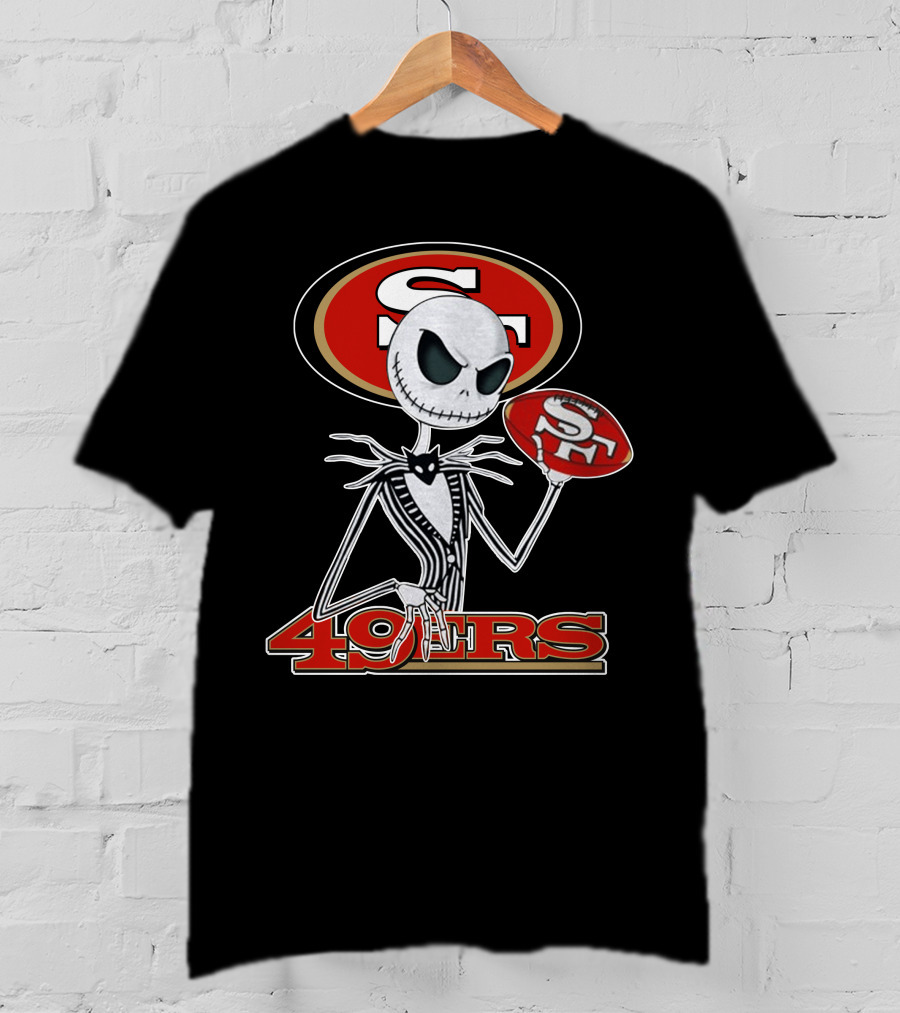 49ers Jack Skellington Football Crossover NFL T-Shirt