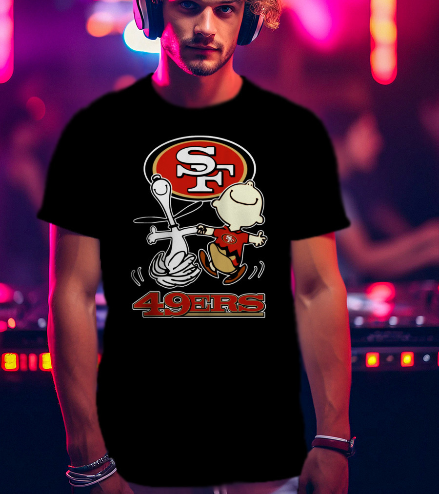 SF 49ers Snoopy And Charlie 49ers T-Shirt