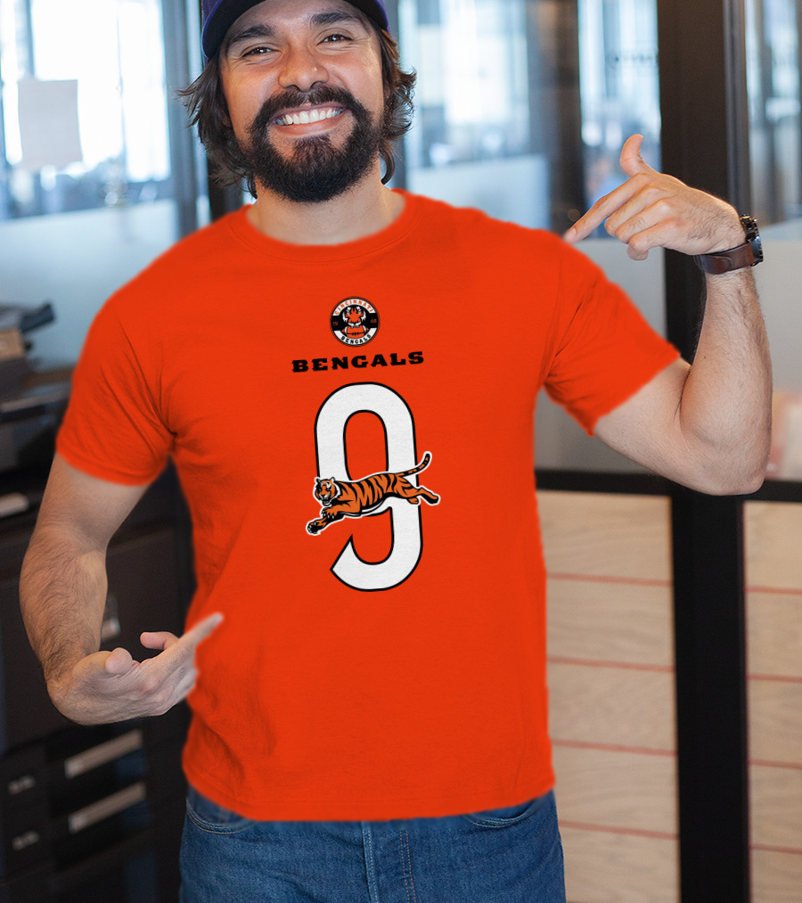 Joe Burrow Cincinnati Bengals Tiger Number 9 T-Shirt