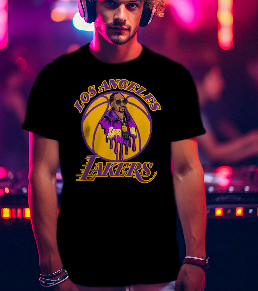 Los Angeles Lakers Snoop Dogg Basketball Drip T-Shirt