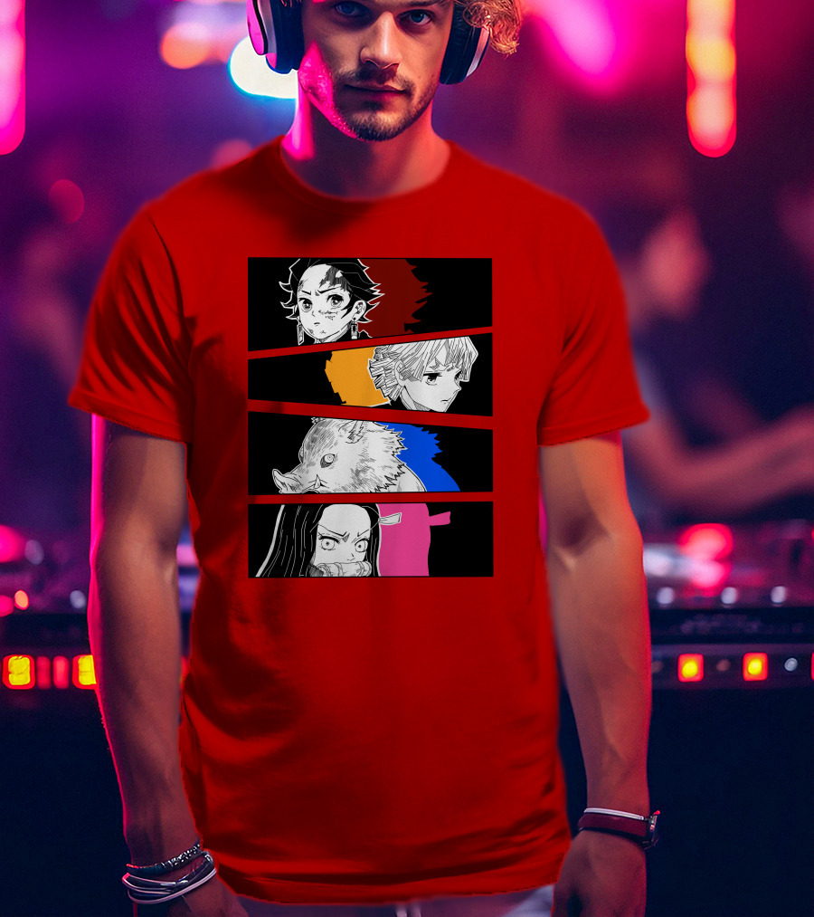 Demon Slayer Heroes Manga Style Characters T-Shirt