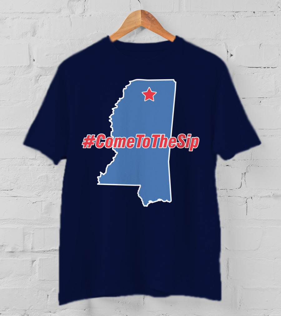 Lane Kiffin Come To The Sip #ComeToTheSip Mississippi Outline With Star T-Shirt