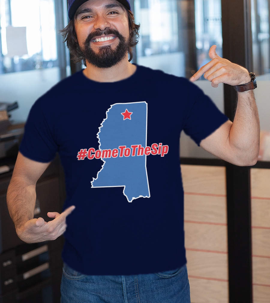 Lane Kiffin Come To The Sip #ComeToTheSip Mississippi Outline With Star T-Shirt