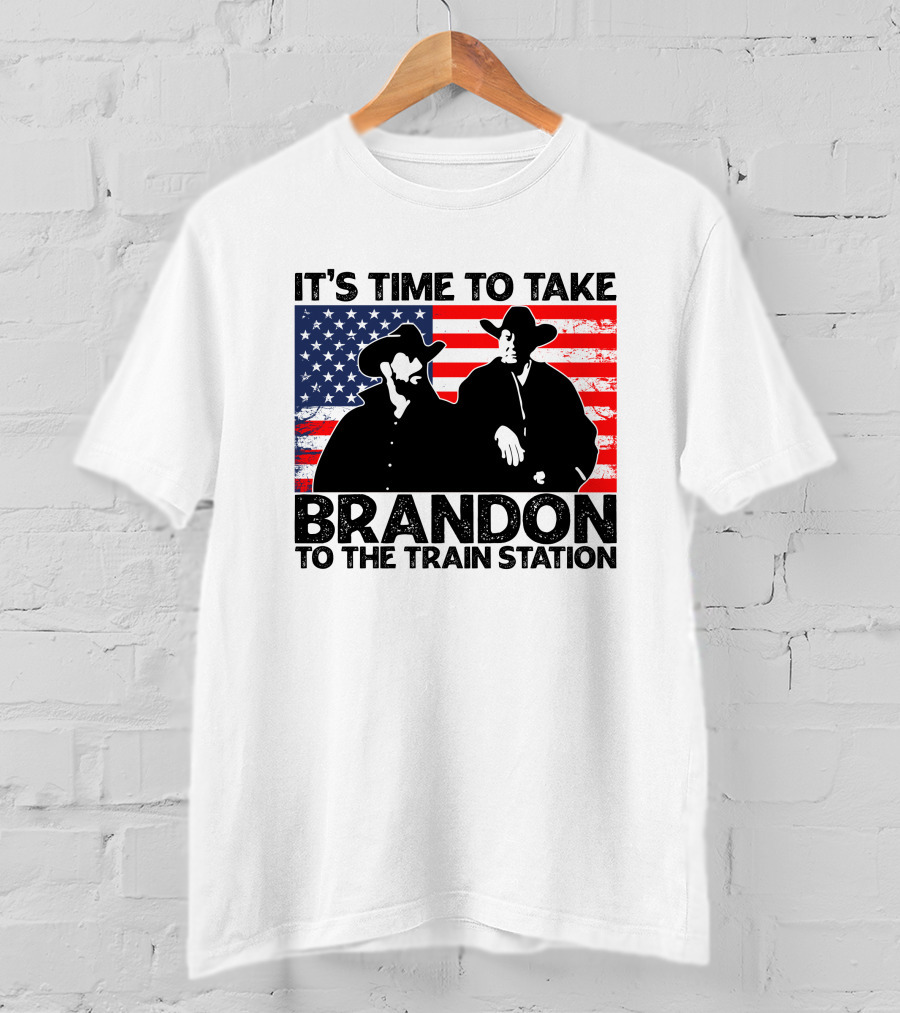 Yellowstone It's Time To Take Brandon To The Train Station American Flag Cowboy T-Shirt