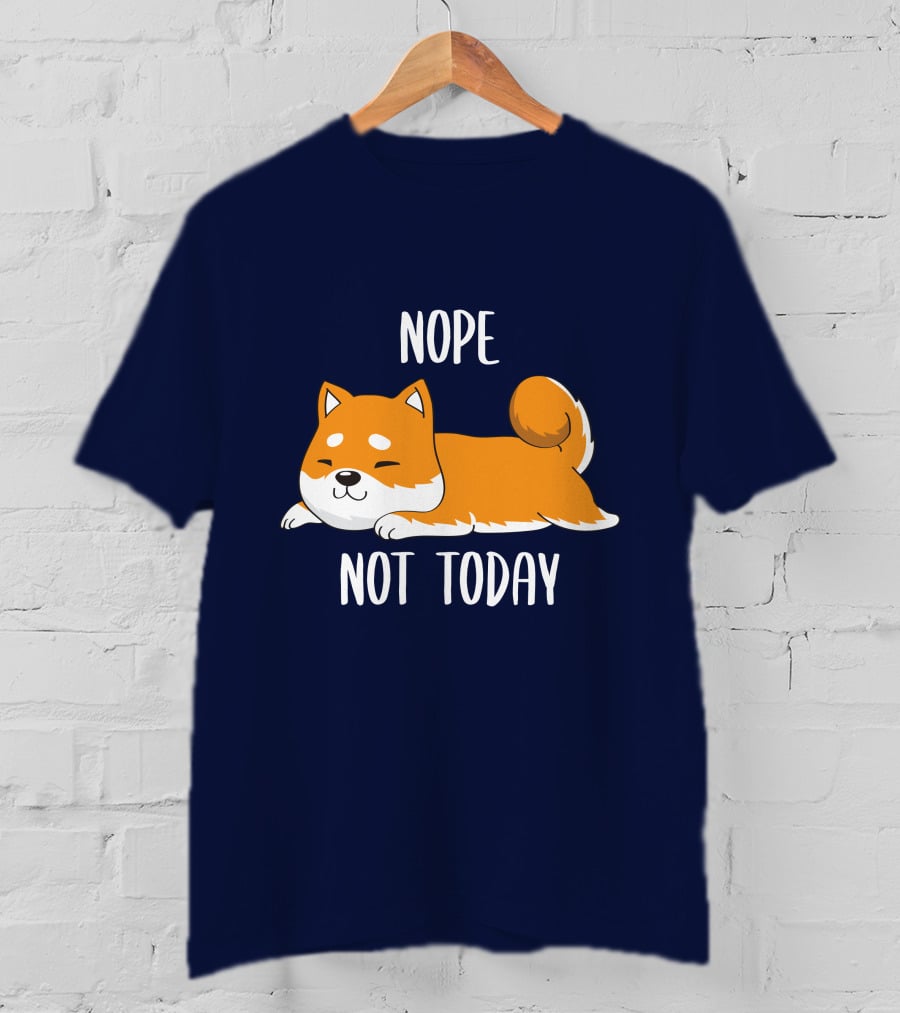 Nope Not Today Shiba Inu Men Casual T-Shirt
