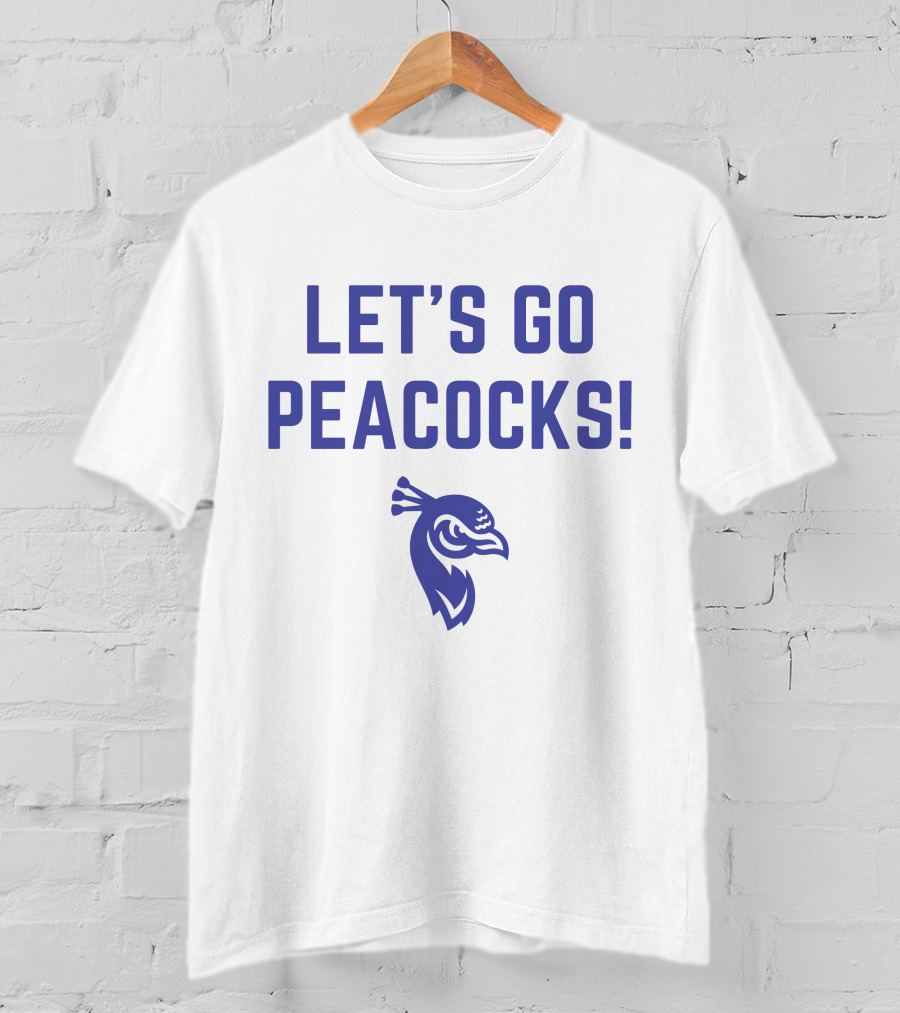 LET'S GO PEACOCKS Blue Peacock Head T-Shirt