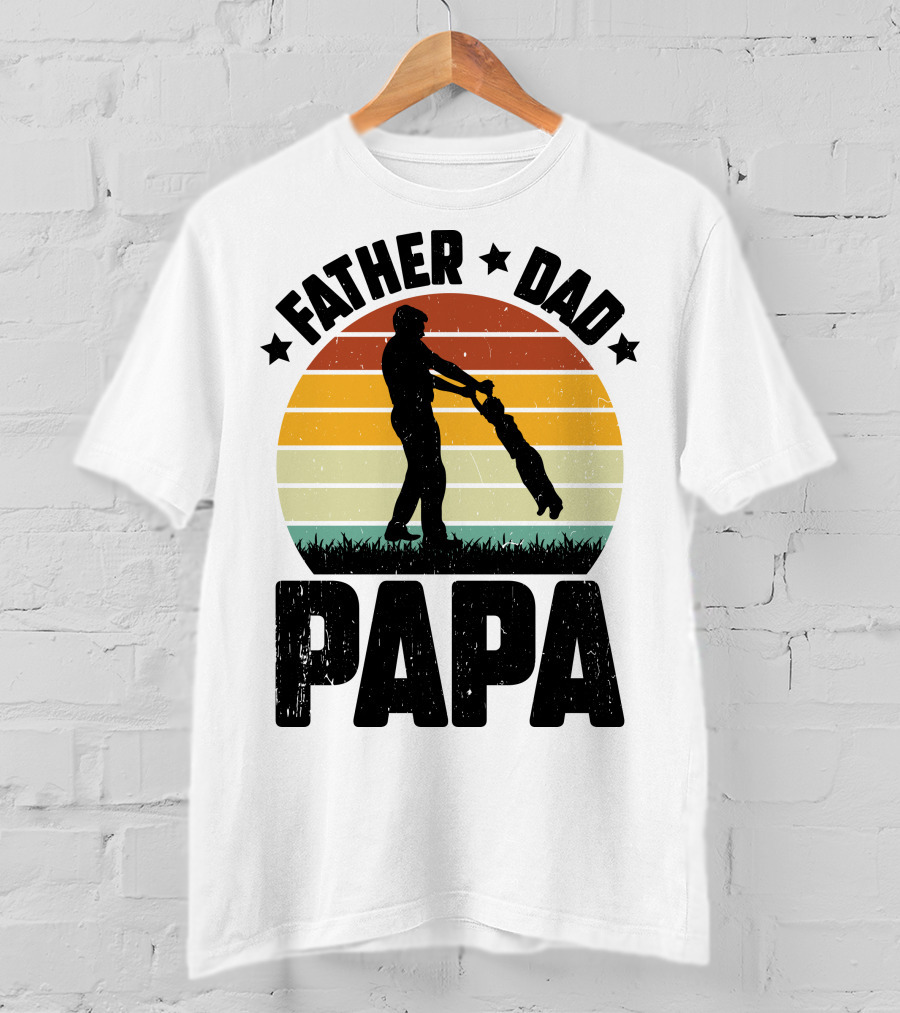 Father Dad Papa Vintage Sunset T-Shirt