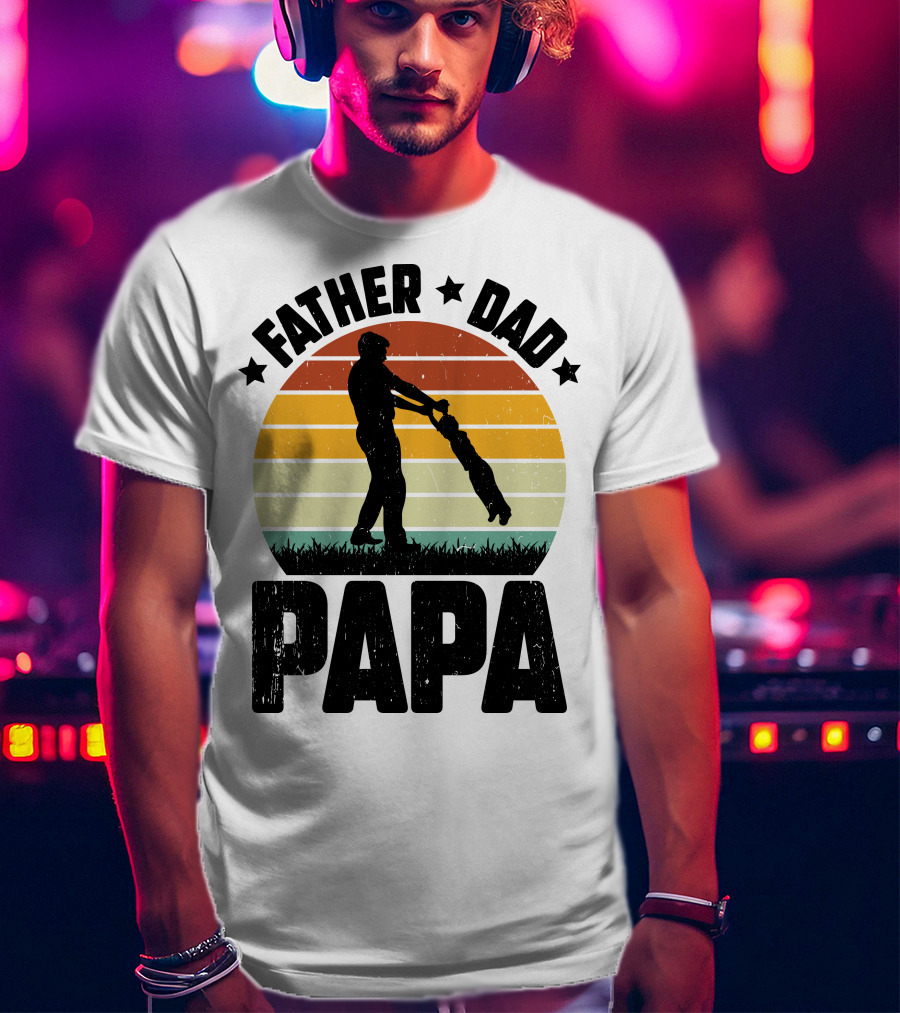 Father Dad Papa Vintage Sunset T-Shirt