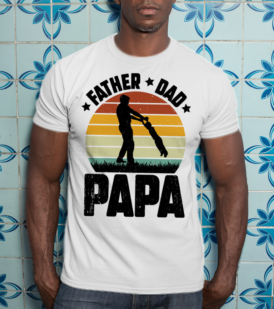 Father Dad Papa Vintage Sunset T-Shirt